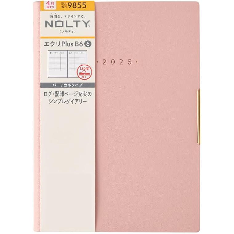 NOLTY Ecri Plus B6-6 Weekly Planner 2025, April Start, Japanese Edition, Pink 2025-April-B6-6-Pink
