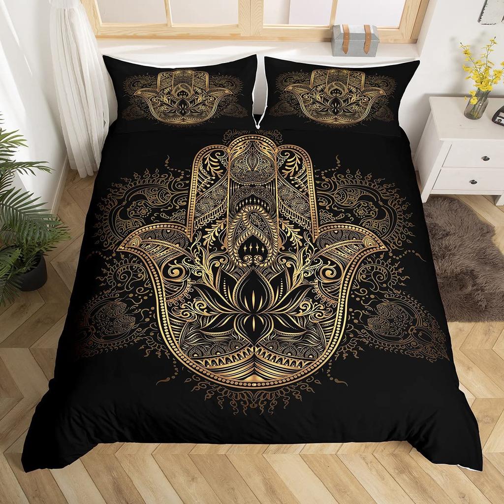 Hand Duvet Cover Sets for Teens Adults Queen King Size Lightweight Down Quilt Cover Set Abstract Art Bedroom Decor No Comforter