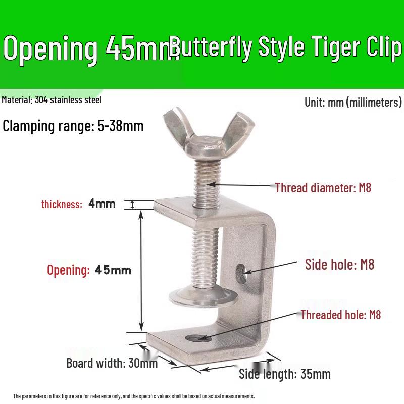 304 Stainless Steel U-Clamp Tiger Clamp with Hand-Tightened Eyebolt