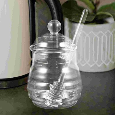 Set de borcane transparente pentru gem, din sticlă de 250 ml, cu miere și capac, pentru bucătărie, utilizați în ghiveciul transparent pentru miere de albine