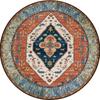 Rug Decor Bohemian Inspired Round Area Rug for Living Room or Bedroom with Multicolored Patterns Traditional Design
