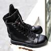 Fashion Autumn Men Boots Leather Warm Ankle Boots Casual High Top Waterproof Motorcycle Shoes Top  High Quality Shoes