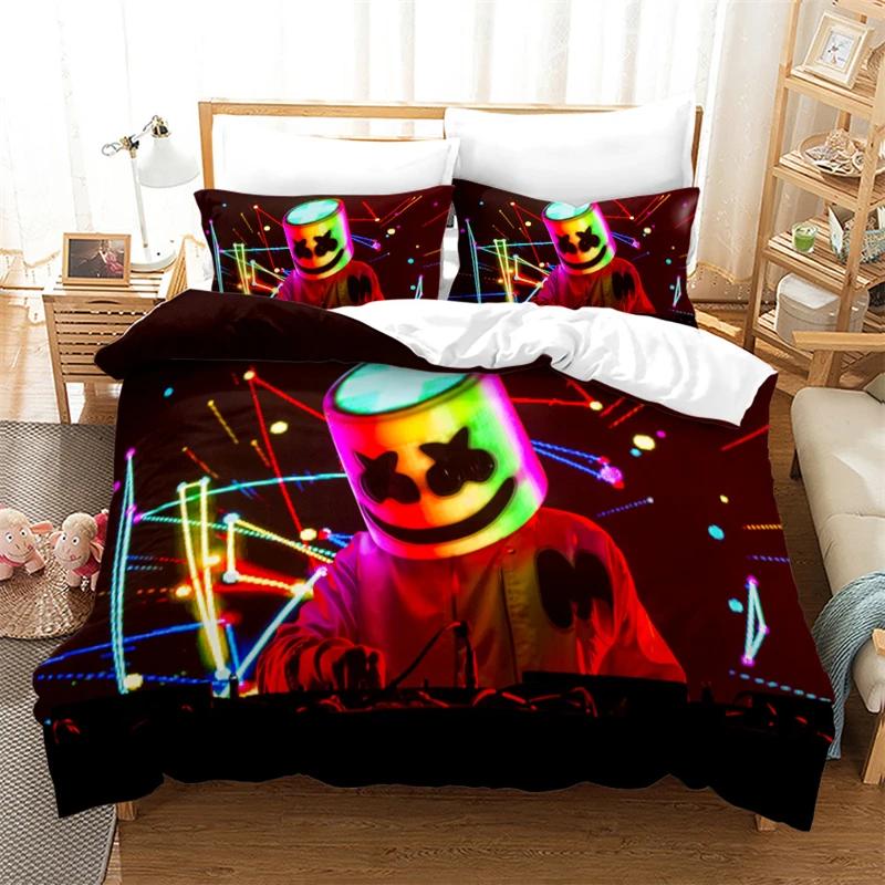Popular DJ Marshmello 3d Bedding Set Duvet Cover Set Pillowcase Bedclothes Twin Full Queen King Size Bed Linen Set Home Textiles