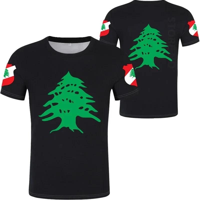 3D Print Lebanon Flag T Shirt For Men Women National Emblem Pattern T-Shirts Casual Fashion Short Sleeve O-Neck Street Loose Tee
