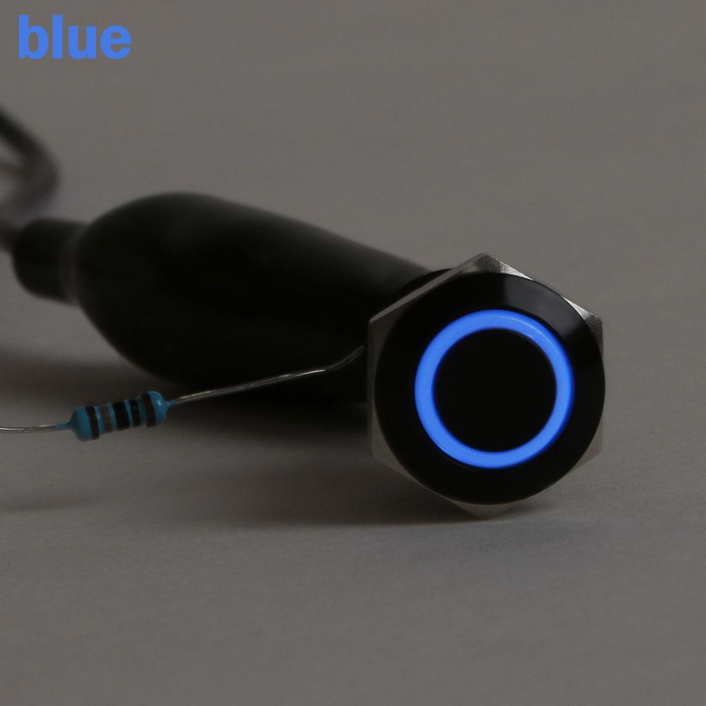 Gadget Black 12V 4Pin 12mm Push Button LED Power Momentary Switch Car Latch