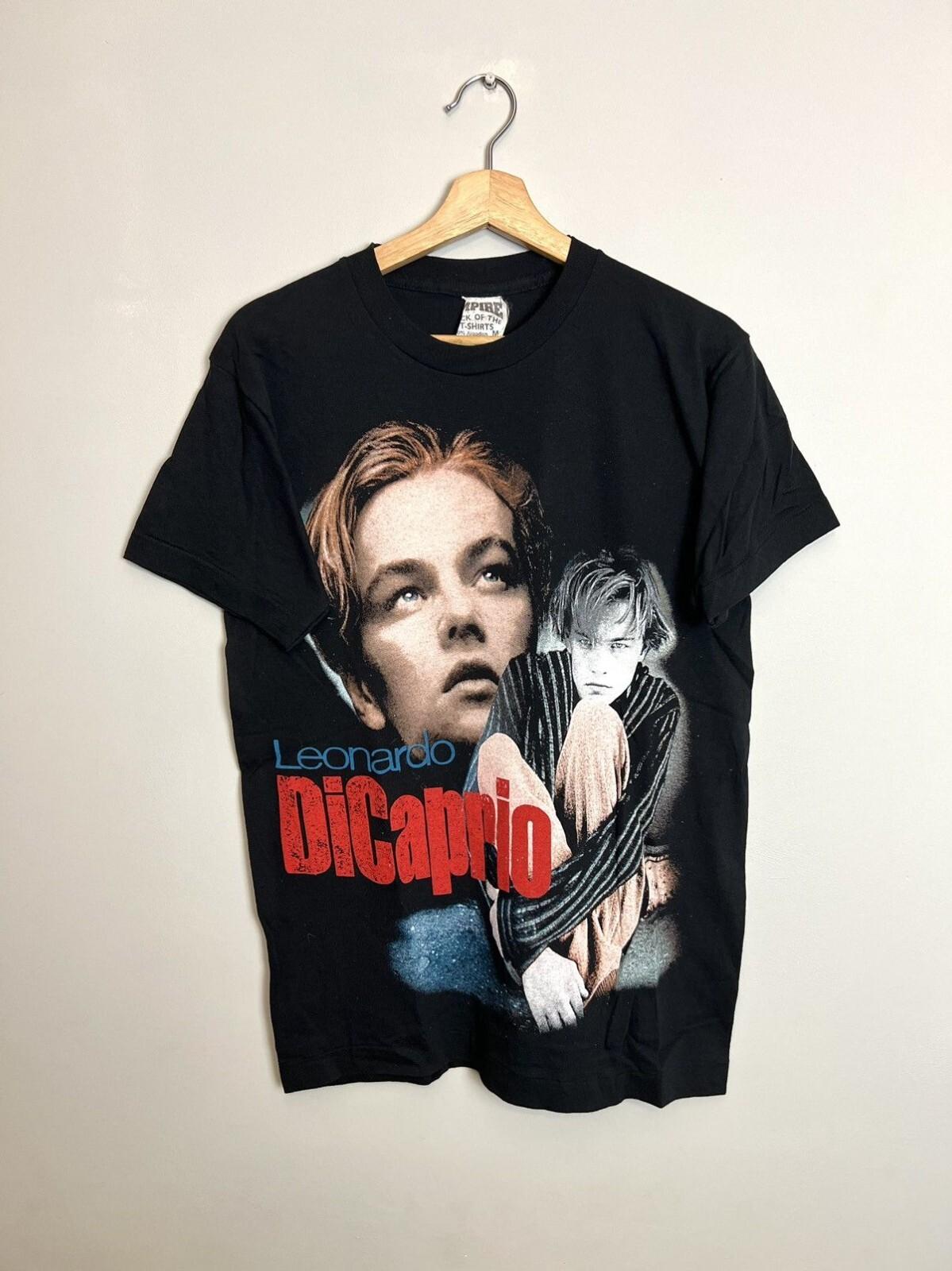 Vintage 90s Leonardo Dicaprio Leo Movie Rap Tee Rare Hype Unisex T-Shirt M