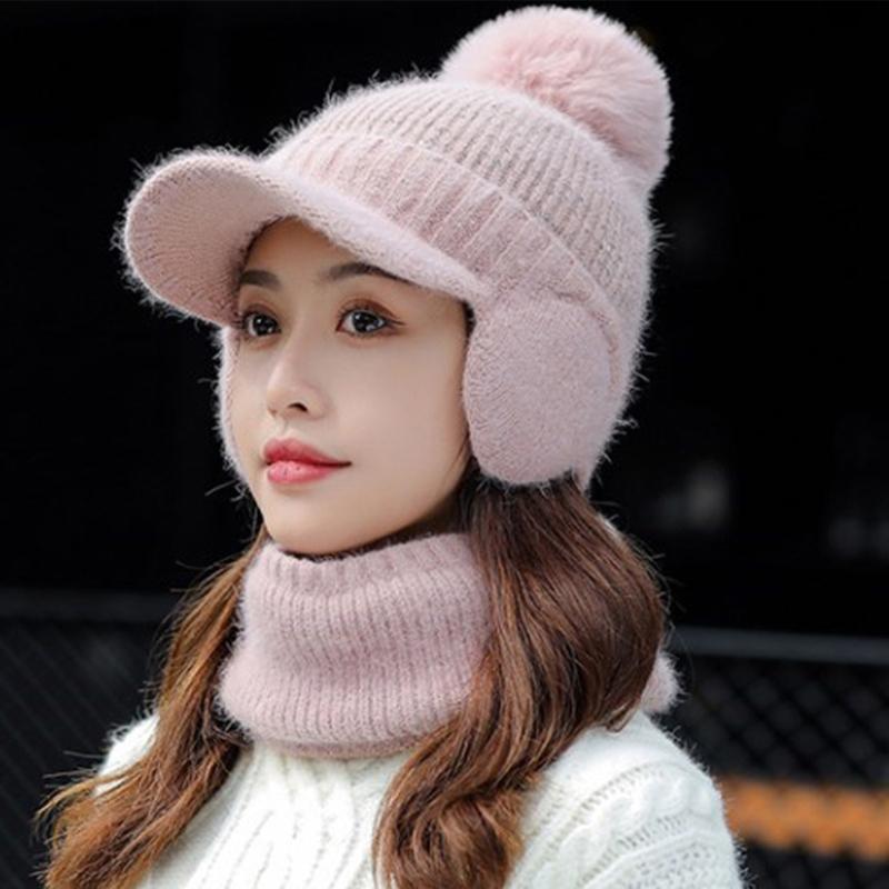 Hat Balaclava Set Beanie Scarf Set Winter Warm Knit Hat Scarf Set Skullies Beanie Men Ear Head-Neck Cover Ski Beanie Hat