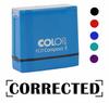 Printtoo Corrected Self Inking Rubber Stamp Pre-Inked Office Stamp- Home Office Business Stationery, Black- 42 x 9