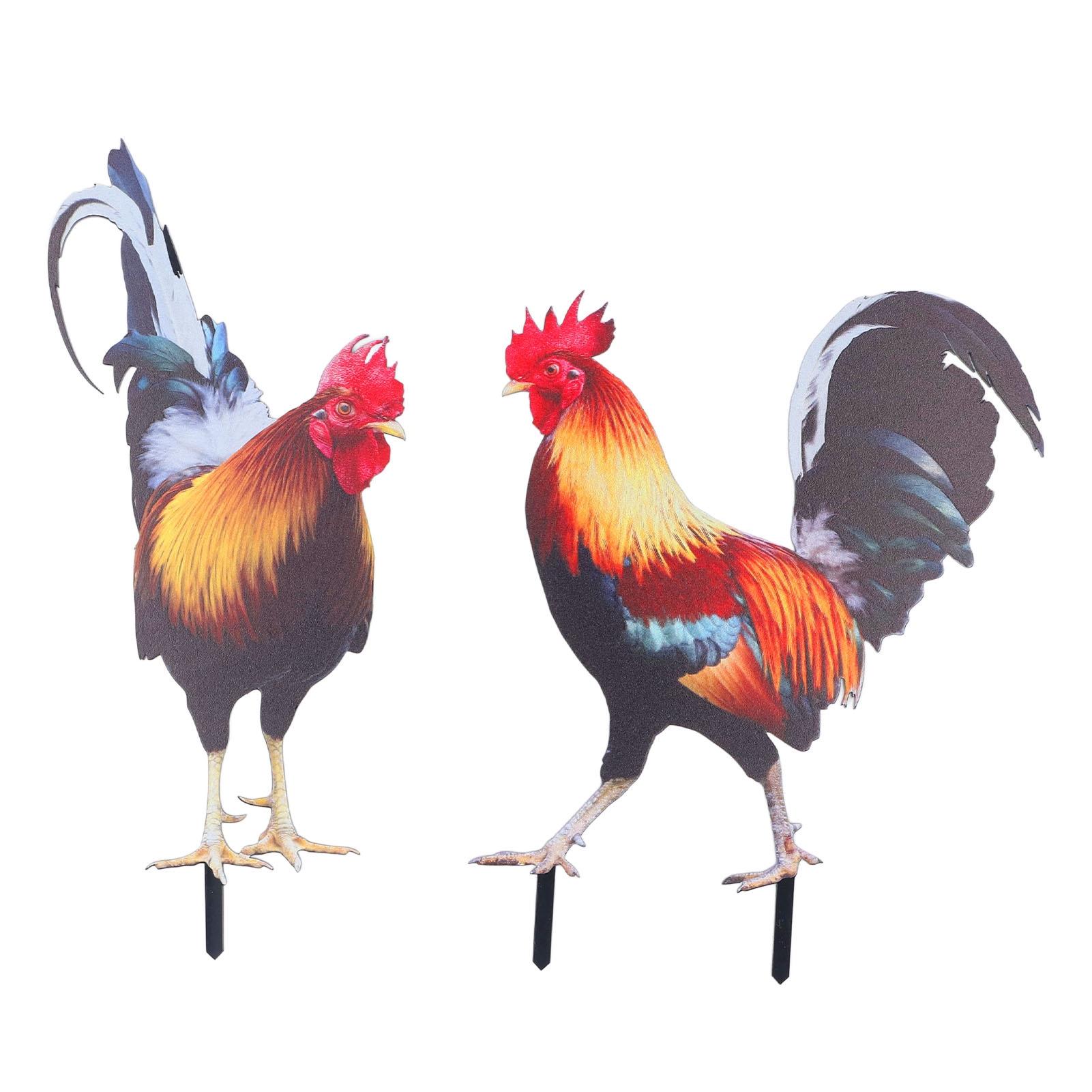 

Садовый колышек для петуха, акриловая реалистичная, устойчивая к погодным условиям, садовая статуя цыпленка
