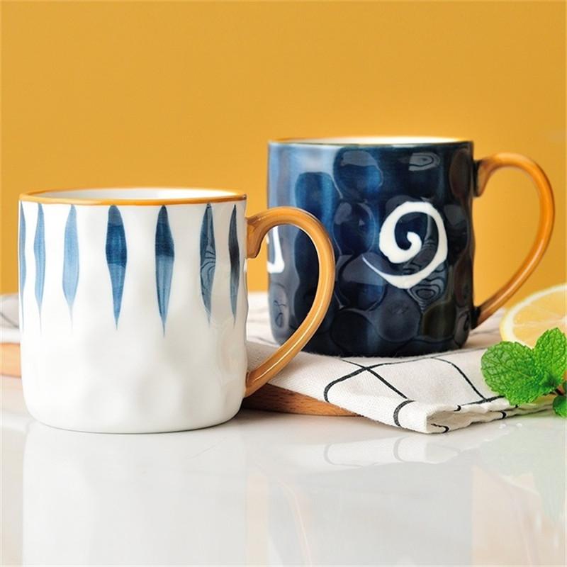 300ML Ceramic Coffee Mug Japanese Style Household Water Cup With Handlegrip Couple Cup Fashion Office Home Birthday Gift