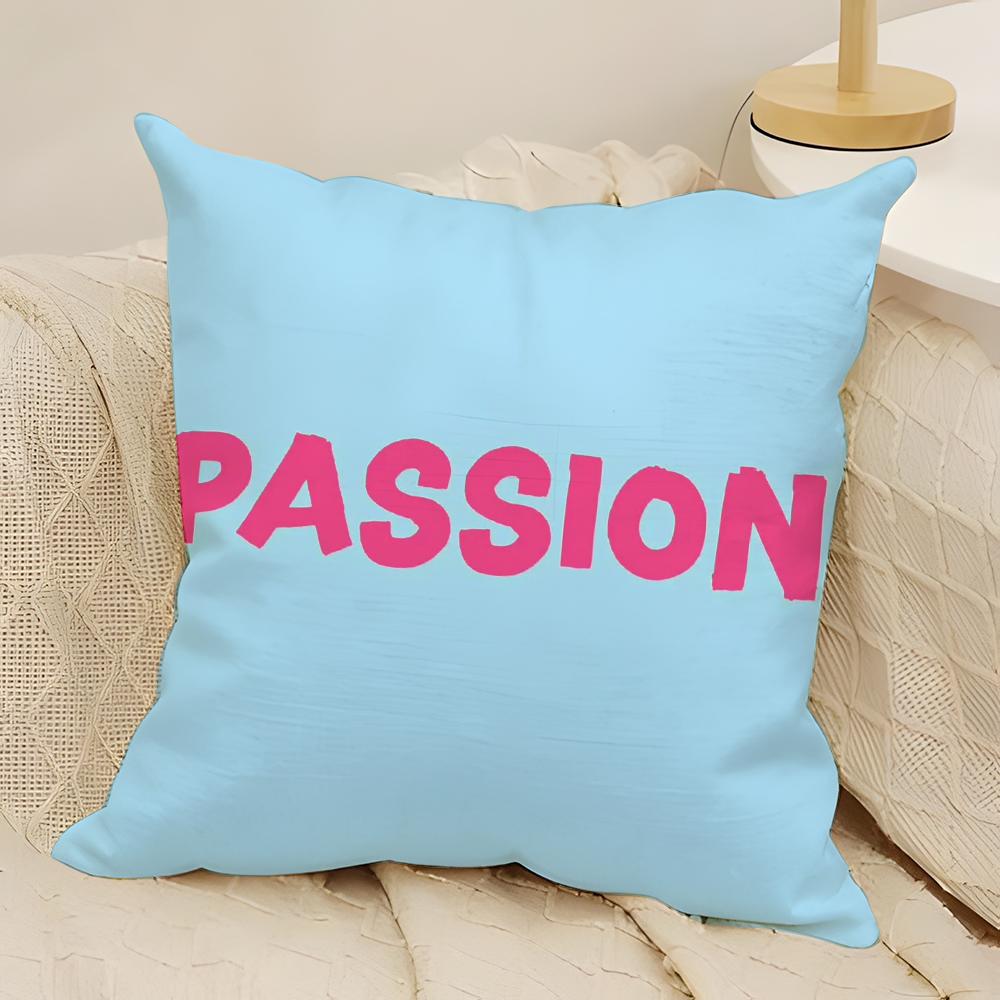 Motivational Slogan PPassion Pillow Case Natural Linen DoubleSided Printing Sofa Home Decor Cushion Cover