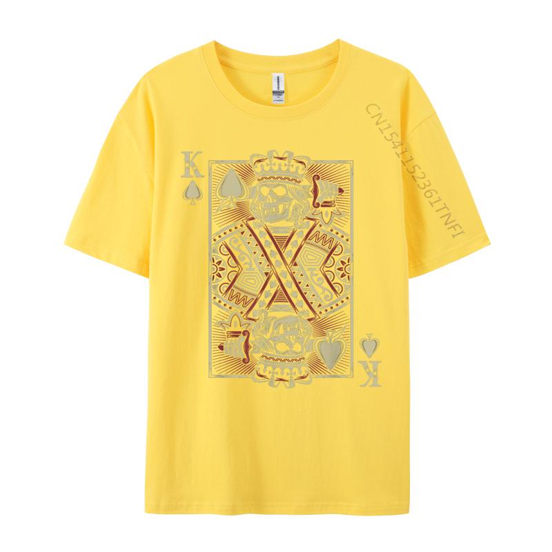 King Of Spades Skull Unisex Poker Card Game Grunge Biker Cards Funny Pure Cotton Tshirts For Unisex Normal Tops Shirts