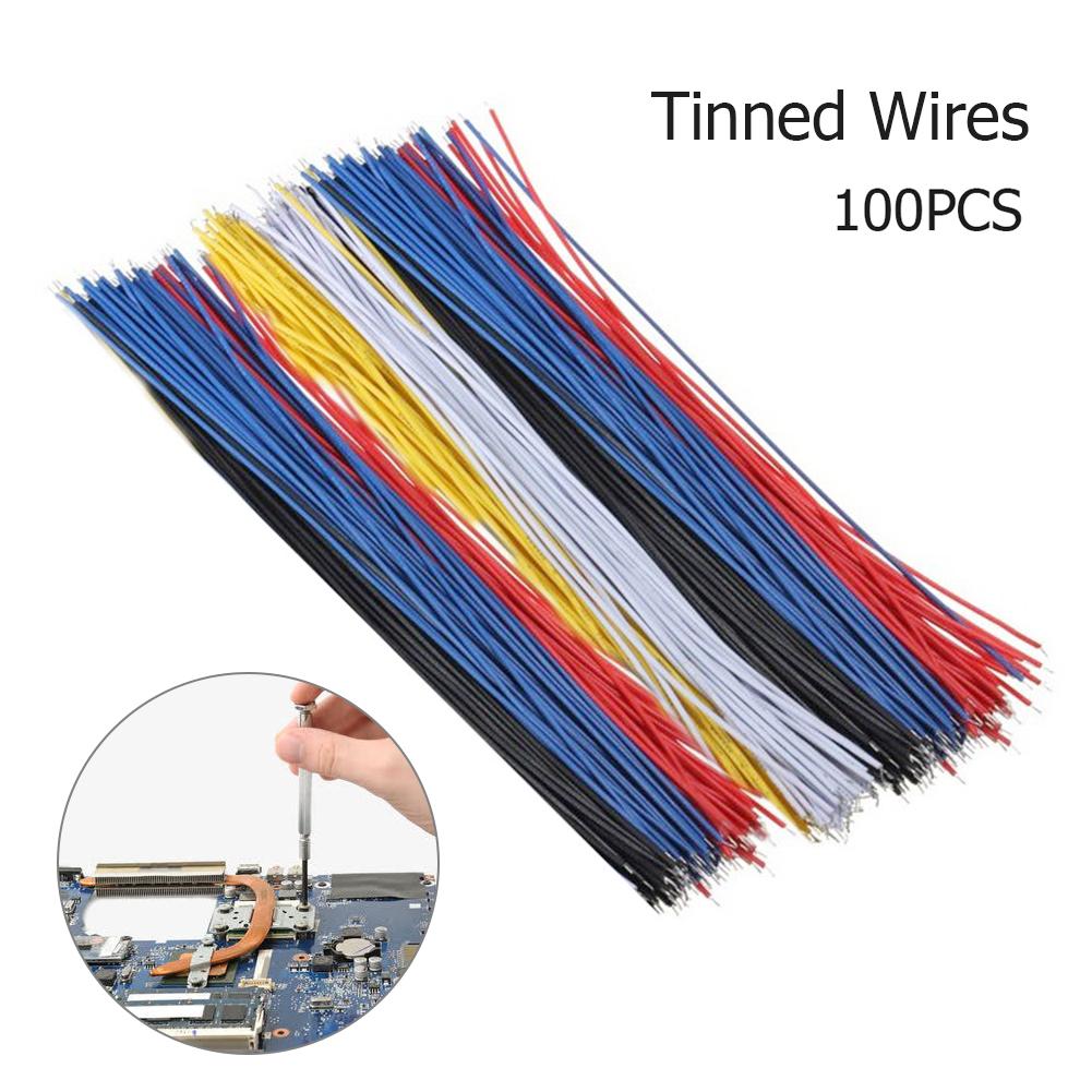 Heat-resistant Cable Wire Soft Wire 100pcs Tin Plated PCB Solder Cable Fly Jumper Wire Copper Conductor Wire 8 inch