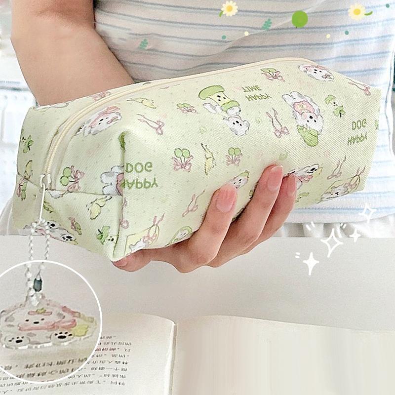 Cute Cartoon Puppy Pencil Pouch Large Capacity Stationery Storage Bag Small Makeup Bag School Office Supplies Student Gifts
