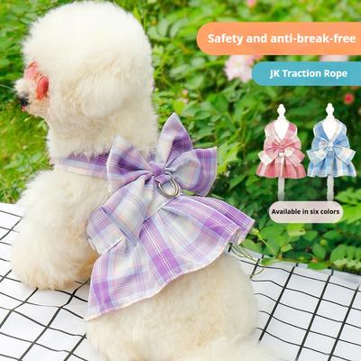 Pet Traction Rope Dog Cat Clothes Jk Vest Style Outdoor Chest Harness Dog Walking Rope