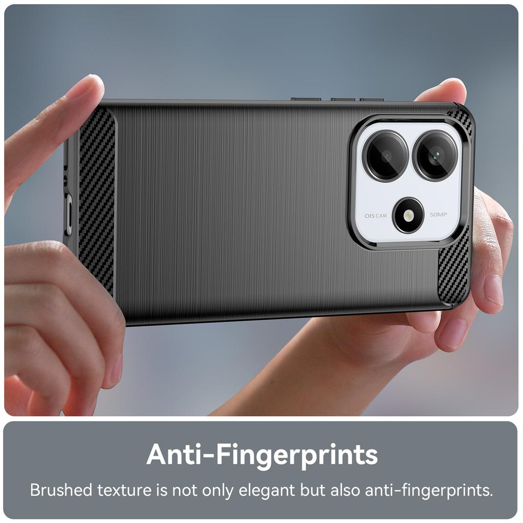 For Xiaomi Redmi Note 14 5G Case Carbon Fiber Texture TPU Brushed Phone Cover