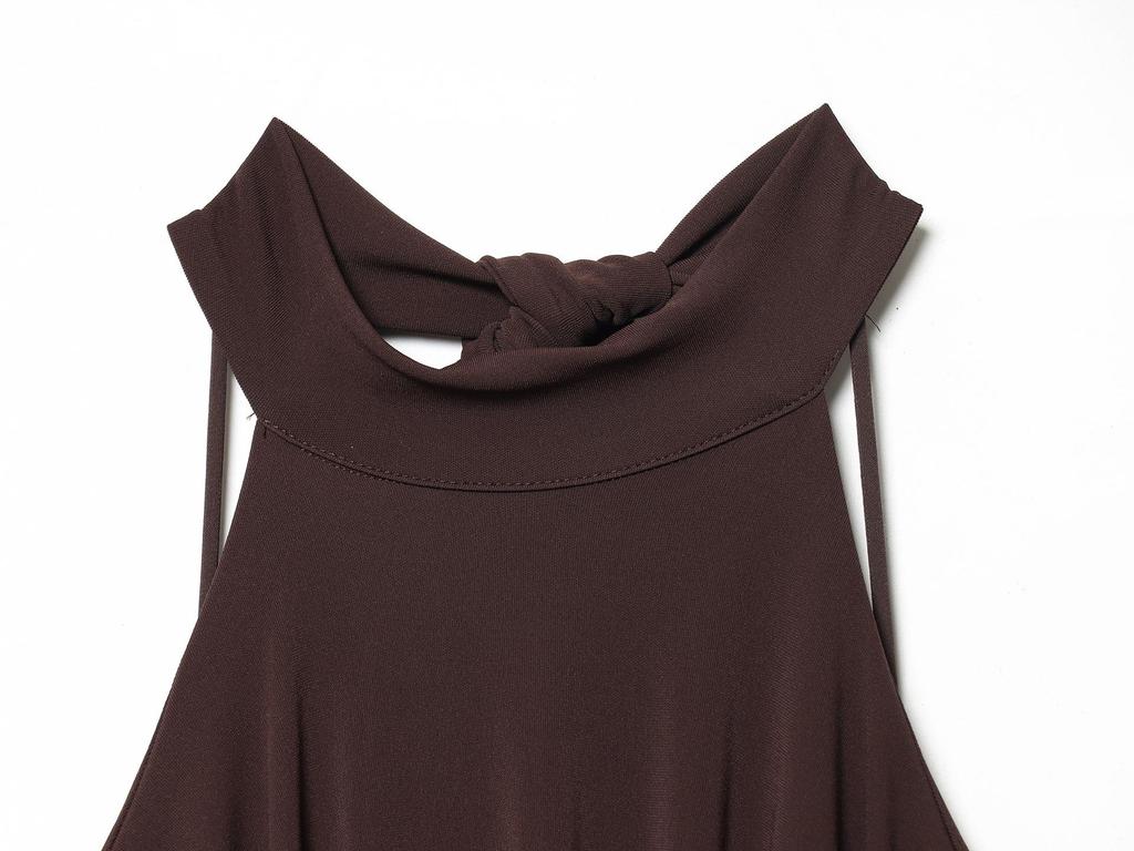 Spring 2026 Women's Fashion Sleeveless Halter Neck Dress - European & American Style