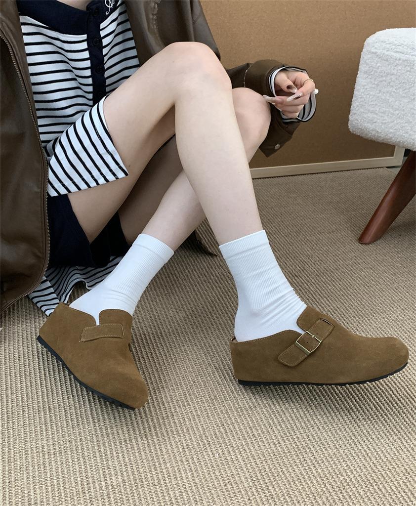 Inner height-increasing Boken shoes women's genuine leather in autumn and winter 2025 new comfortable soft sole soft surface big head Boken single sho