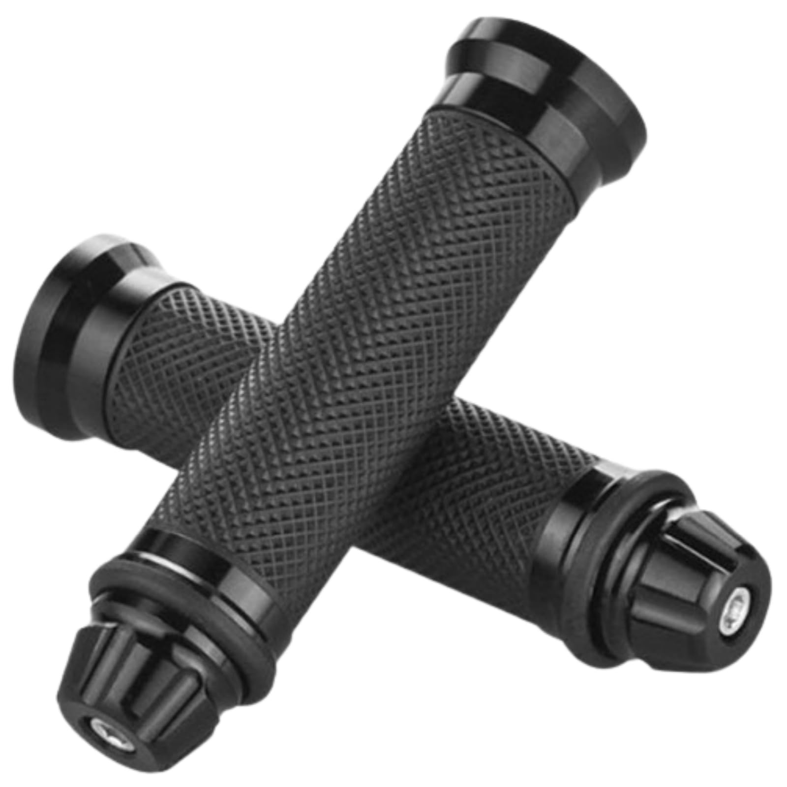 

Motorcycle Grip Left and Right Set Aluminum Bar End 0.9 inch (22.2 mm) Custom Bike Clip Universal (Black Color)