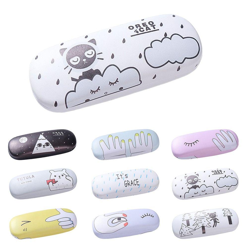 Cute Pattern Glasses Case Hard Leather Eyewear Protector Fashion Sunglasses Box  Women