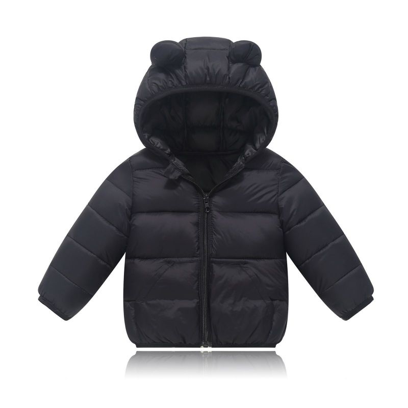 1-4 Years Kids Winter Warm Hooded Coat Zipper Jacket