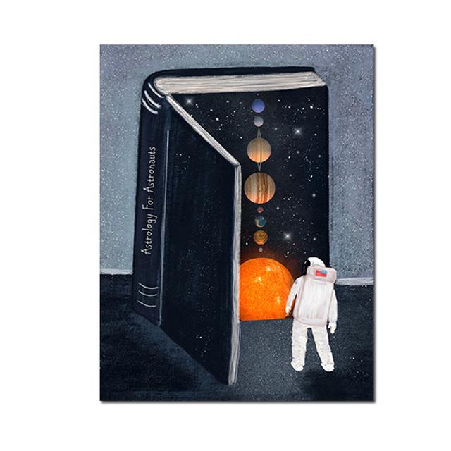 Balloon Wall Art Canvas Painting Astronaut Planet Space Prints Posters Nordic Cartoon Animal Wall Pictures for Kids Living Room No Frame