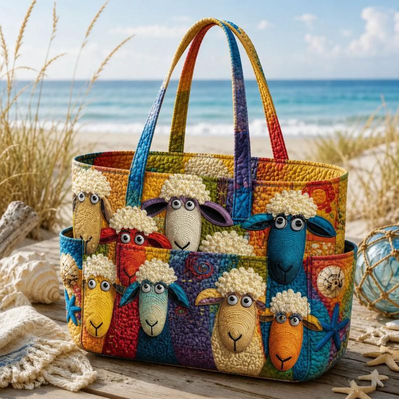 Large Capacity Tote Bag Digital Print Quilted Single Shoulder Hand Carry Casual Travel
