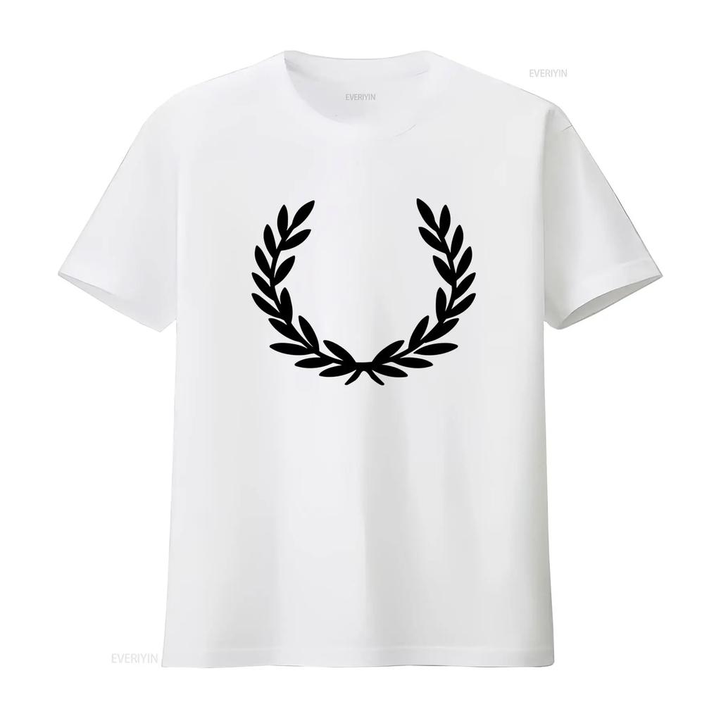 Laurel Wreath Winner Motif Fun T shirt Design Print vintage Washed Versatile Casual Soft Stret