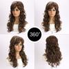 Pelucas Marrones Mixtas Naturales Sintéticas con Mechas Rubias para Mujer, Suaves, Uso Diario, Cabello Largo Rizado, Peluca para Fiesta de Disfraces, Fibra Resistente al Calor
