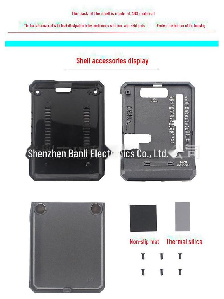 Raspberry Pi 4B Dunkelgraues Schutzgehäuse aus Aluminiumlegierung mit magnetischem Schiebedeckel