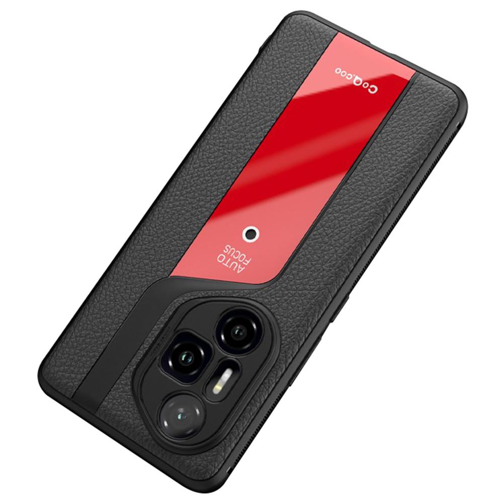 

Q.COO For Honor 300 Pro Case Shockproof PU+TPU+Acrylic Phone Cover Red