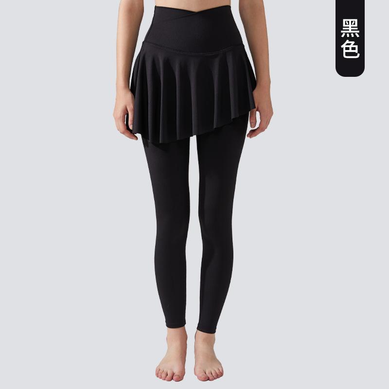 

Женские летние лайкровые спортивные брюки с высокой талией, закрывающие бедра, для йоги, юбка, брюки S чёрный