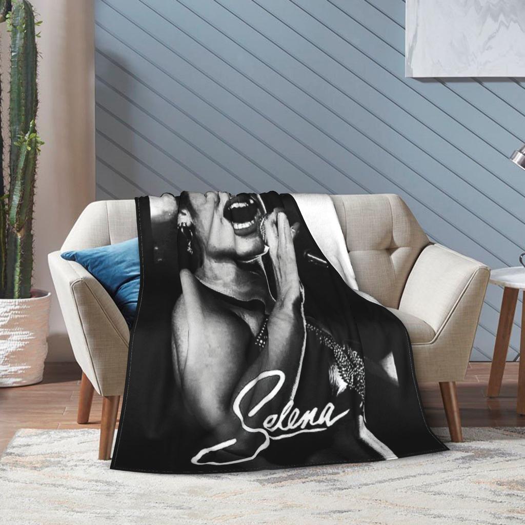 Tour Music 90s Lady Singer Selena Quintanilla Blankets Fleece Winter Multi-function Throw Blanket for Home Plush Thin Quilt
