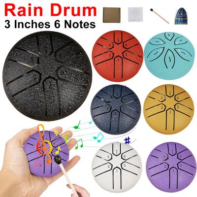 3 palce 6 Notes Rain Drum pro venkovní Rain Drum Nástroj Mini ruční buben Venkovní Rain Drum pro meditaci jógy Jedinečný dárek
