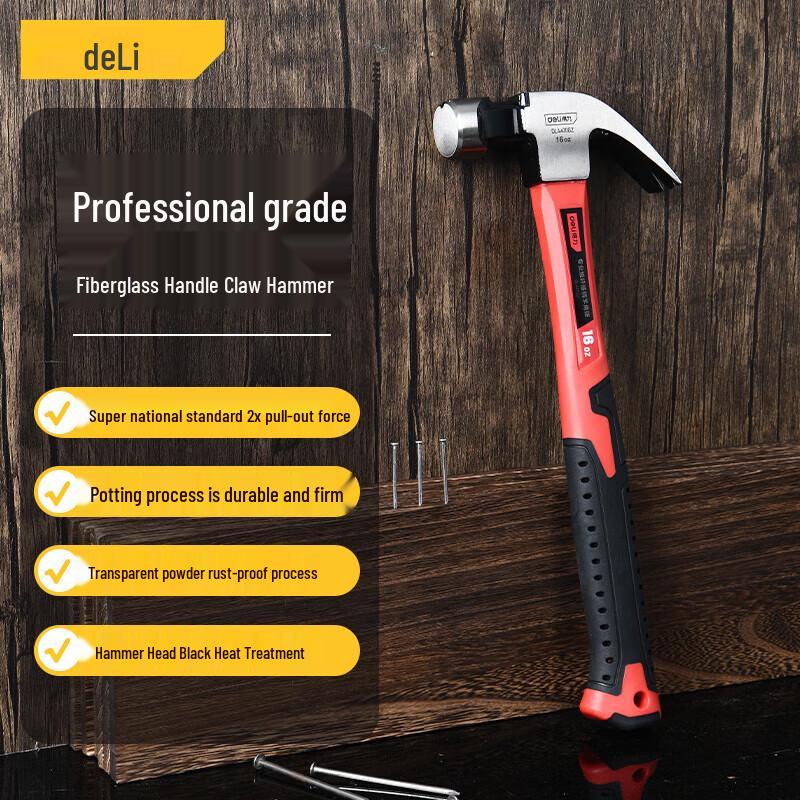 Deli Professional Fiber Handle Claw Hammer