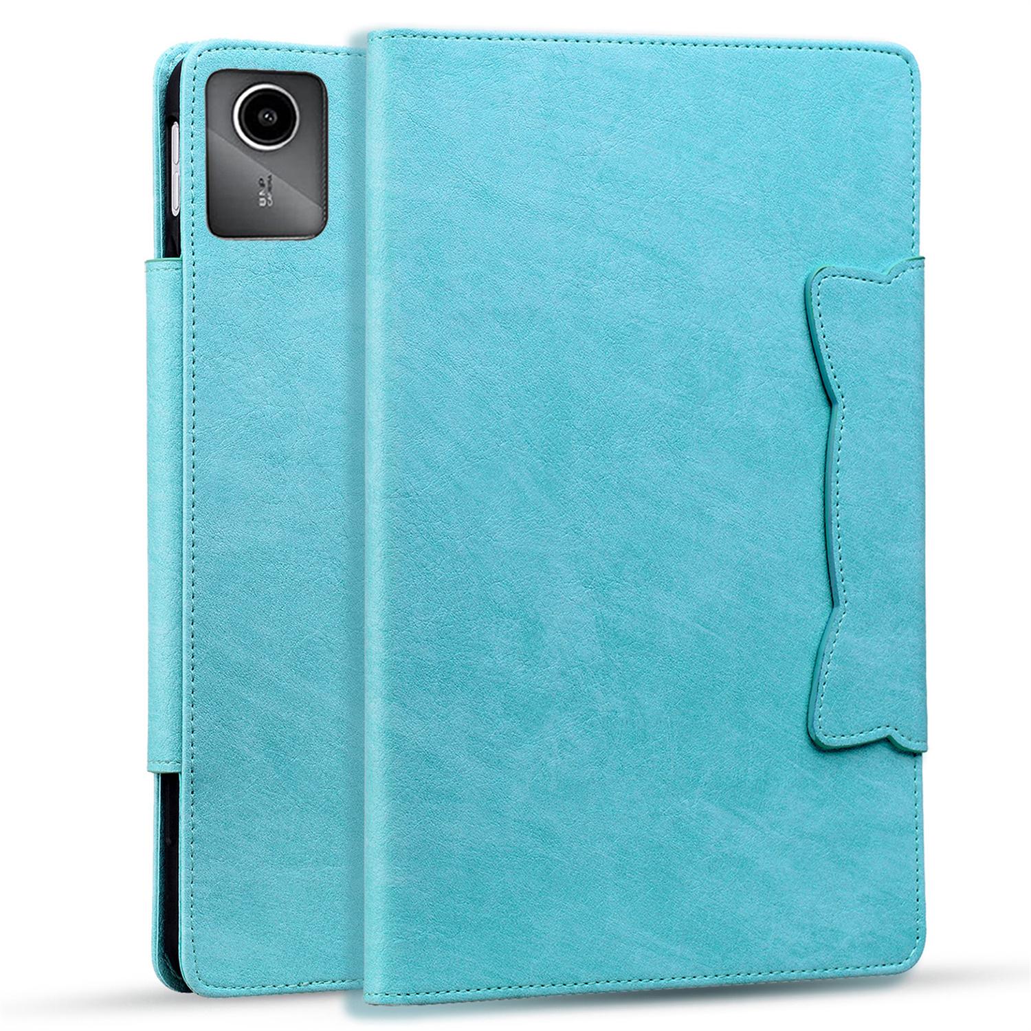 

For Lenovo Xiaoxin Pad 11 2025/Tab K11 Gen 2 TB336/Tab M11 Case Cat Buckle Closure Leather Protective Stand Cover Baby Blue