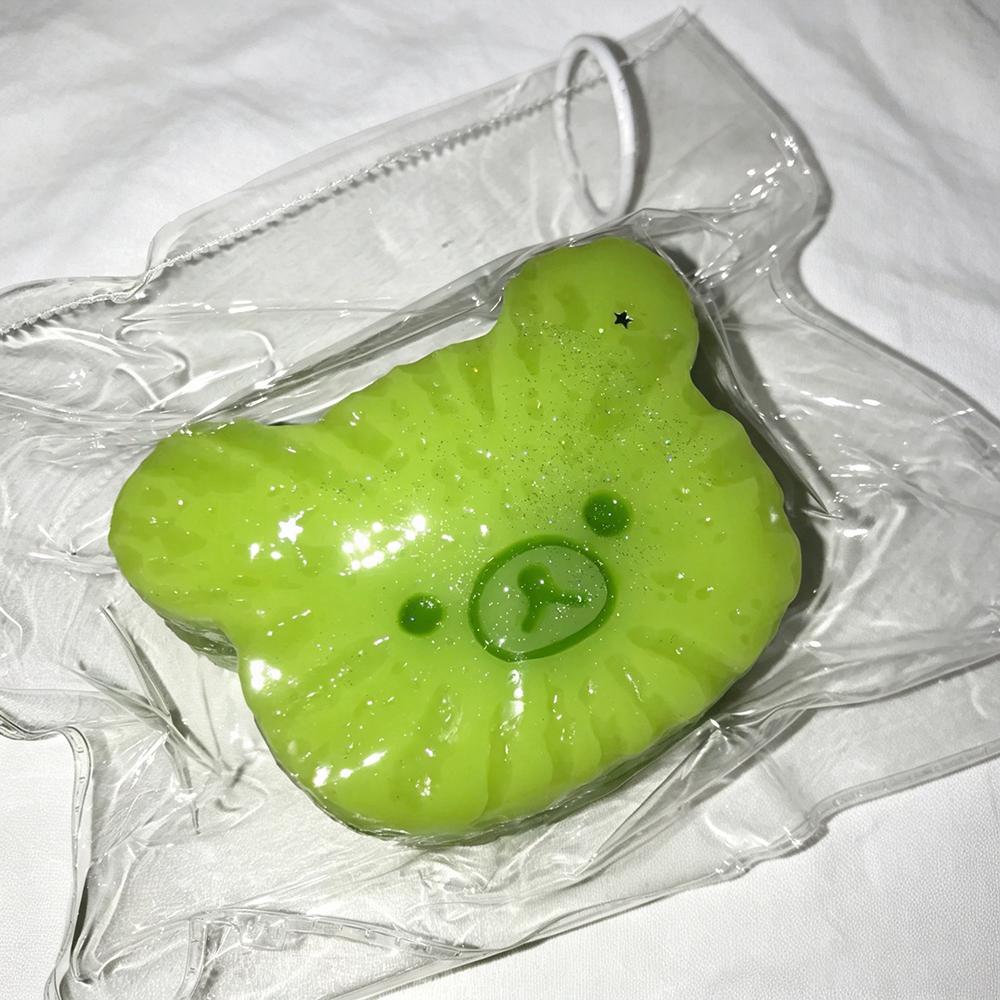 1Pcs Cute Kiwi Bear Maltose Squishy Toy Glitter Slow Rising Squeeze Fidget Toy Soft Decompression Toy For Party Gifts