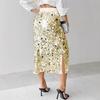 Female Clothing Skirts Women's Fashion Solid Color Elegant High Waist Tight Midi Length Sequined Skirt