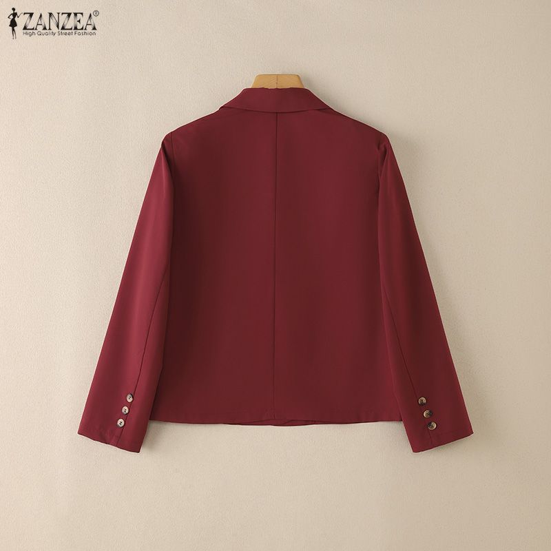 ZANZEA Women Lapel Long Sleeve Casual Thin Cardigan Blazer