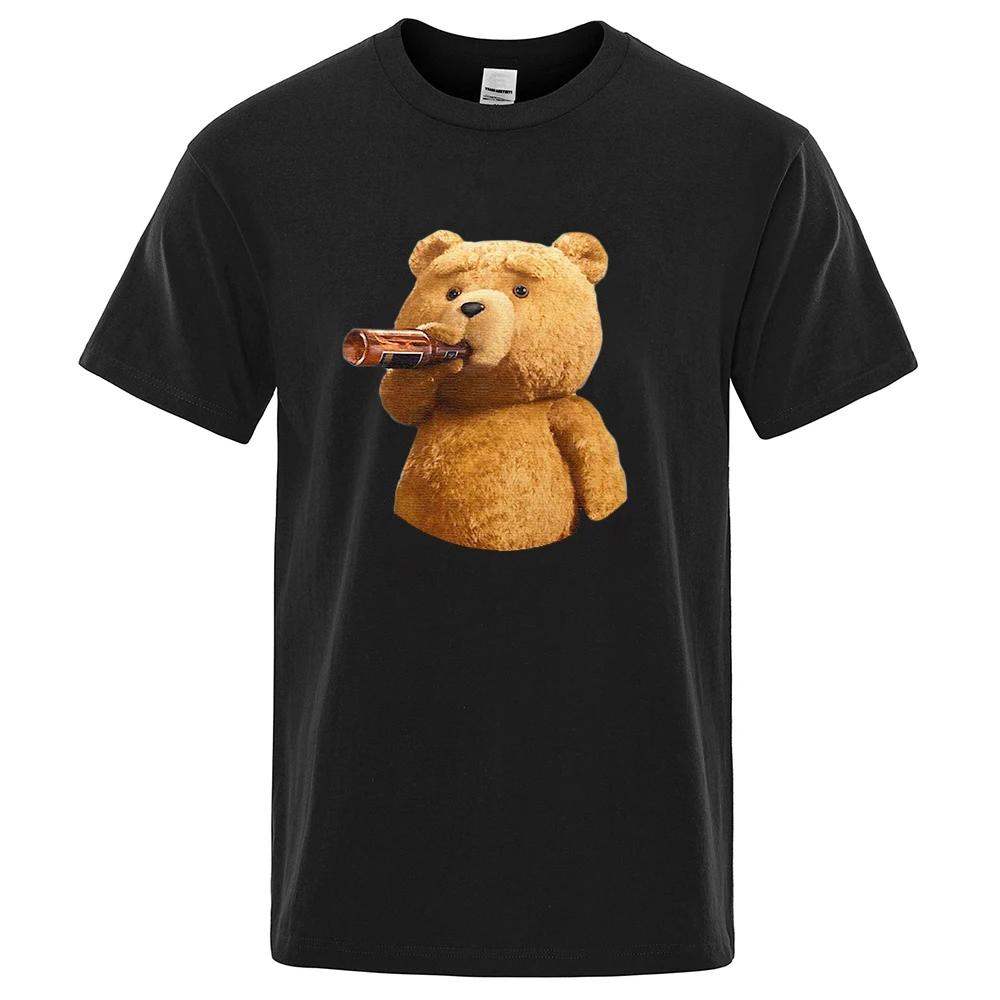 Men's and Women's Short Sleeved Motorcycle T-shirts Cartoon Couple Outfits Unisex Street Clothing Kawai TED2 Bear Designer Y2K