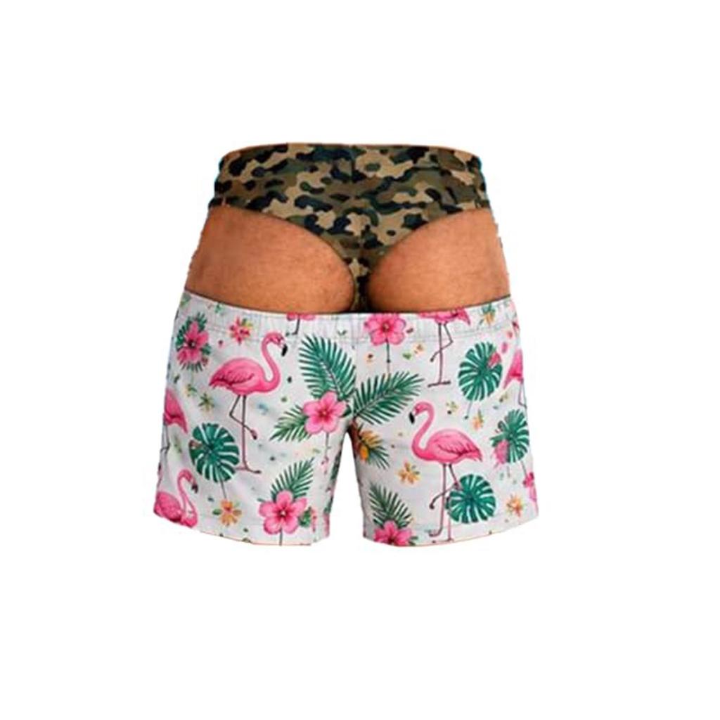 Men's Funny Print Elastic Waist Swim Trunks Beach Shorts for Pool and Beach