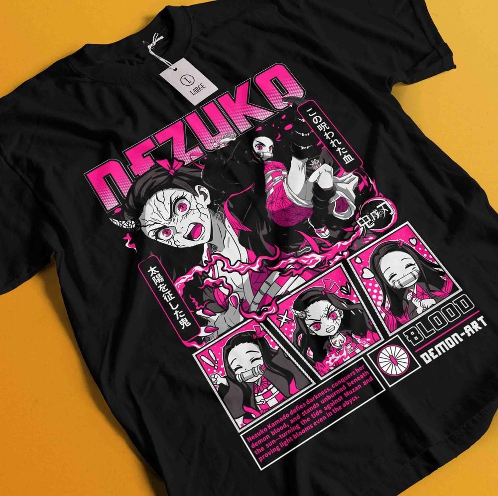 

Demon Slayer Shirt Nezuko Tshirt Tanjiro T-Shirt Muzan Doma Tee Inosuke Zenitsu 4XL