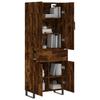 Highboard in Gerookt Eiken Afwerking 69,5 x 34 x 180 cm Spaanplaat
