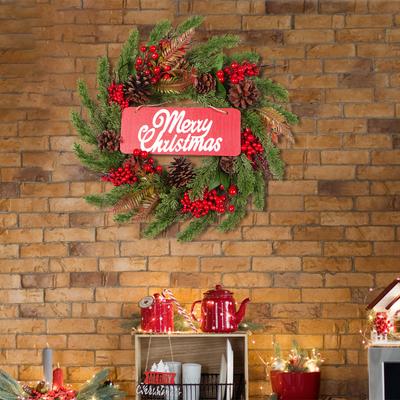 Sunny Christmas Wreath Christmas Decoration Front Door Wreath Pastoral Wall Door Home Party Party Decoration