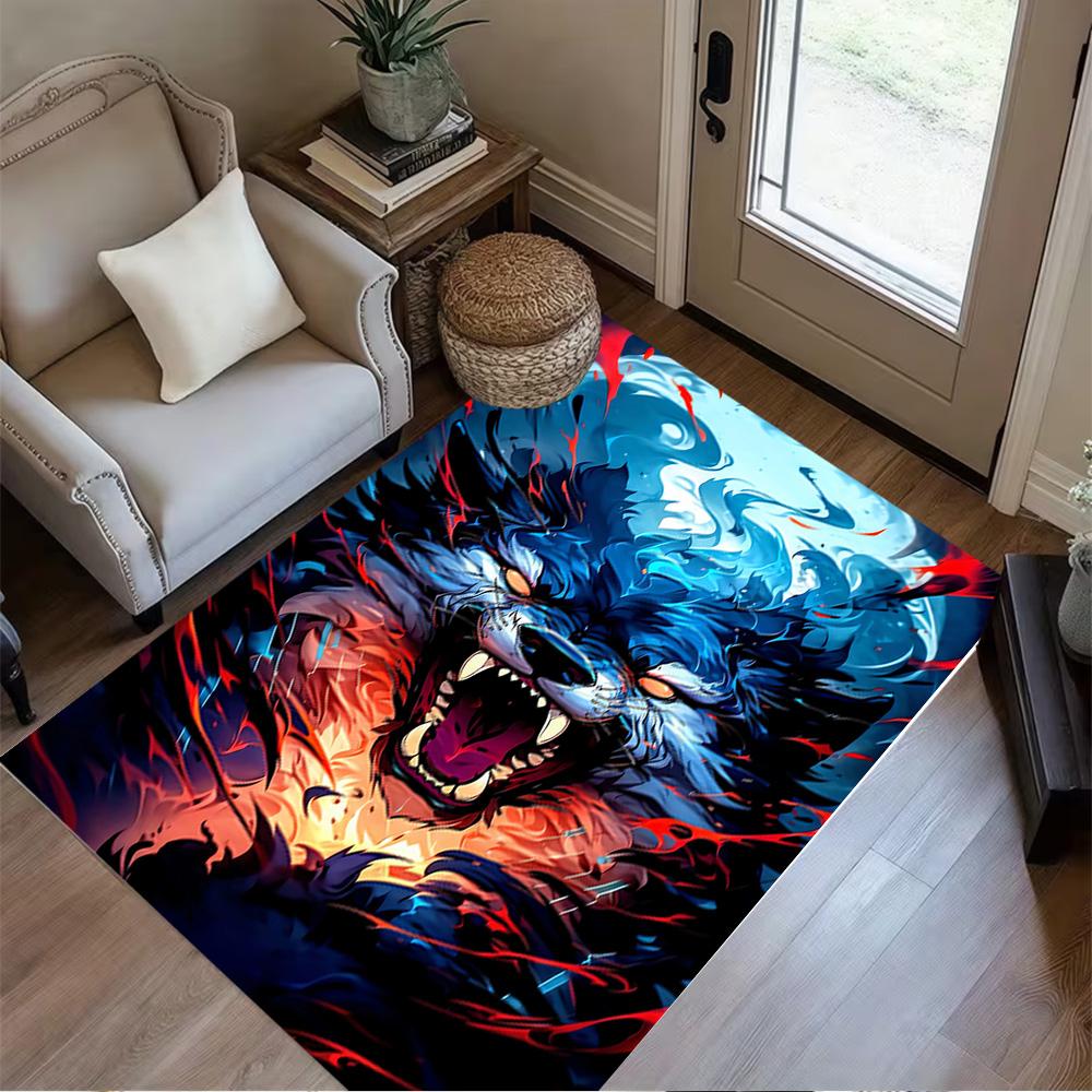 1pc Wolf Pack Forest Design Home Carpet Non-slip Office Decor Gift Living Room Bedroom