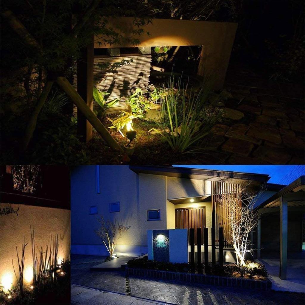 LED Garden Lights, Daylight White 6000K, 10W, 1280 Lumens, IP66 Waterproof, Rotatable (Up, Down, Left, Right), for Lawns and Landscapes, Ground-Mounte