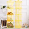 Portable Home Organizer Bag 4 Girds Clothes Storage Basket Folding Basket Teddy Hammock Net Storage Hanging Bag