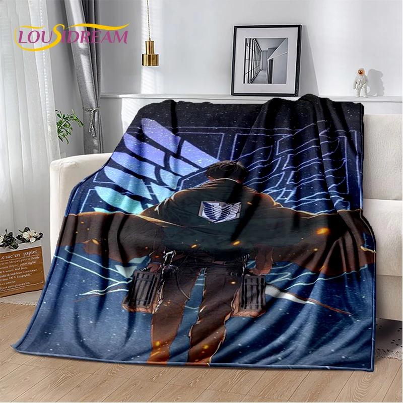 2025 Attack On Titan Eren Anime Cartoon Soft Blankets,Throw Blanket Comfortable Blanket for Picnic Beds Sofa Home Kids Gifts