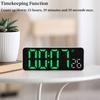 USB Powered Digital Alarm Clock Date Display Timing Function Brightness Adjustment Two Sets of Alarms 12/24H Snooze LED Clock