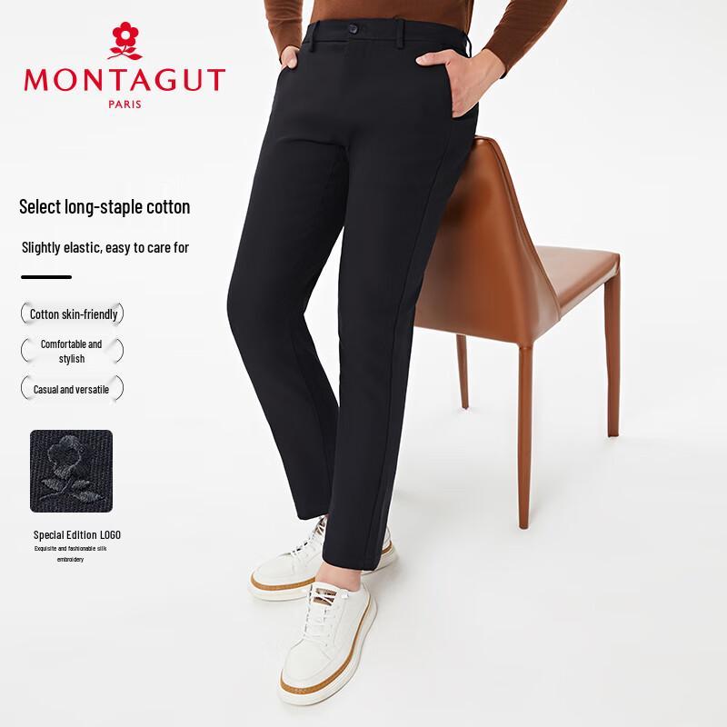 

MONTAGUT Men s Straight-Leg Business Casual Easy-Care Pants 38